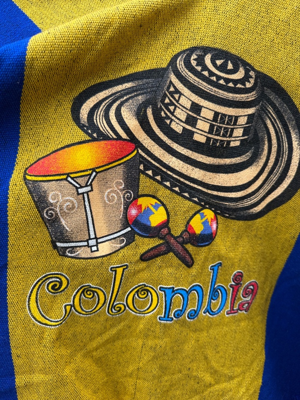 Colombian Flag V-Neck Poncho Tunic - Yellow, Blue & Red - Picture 3 of 3